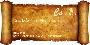 Csatári Meliton névjegykártya